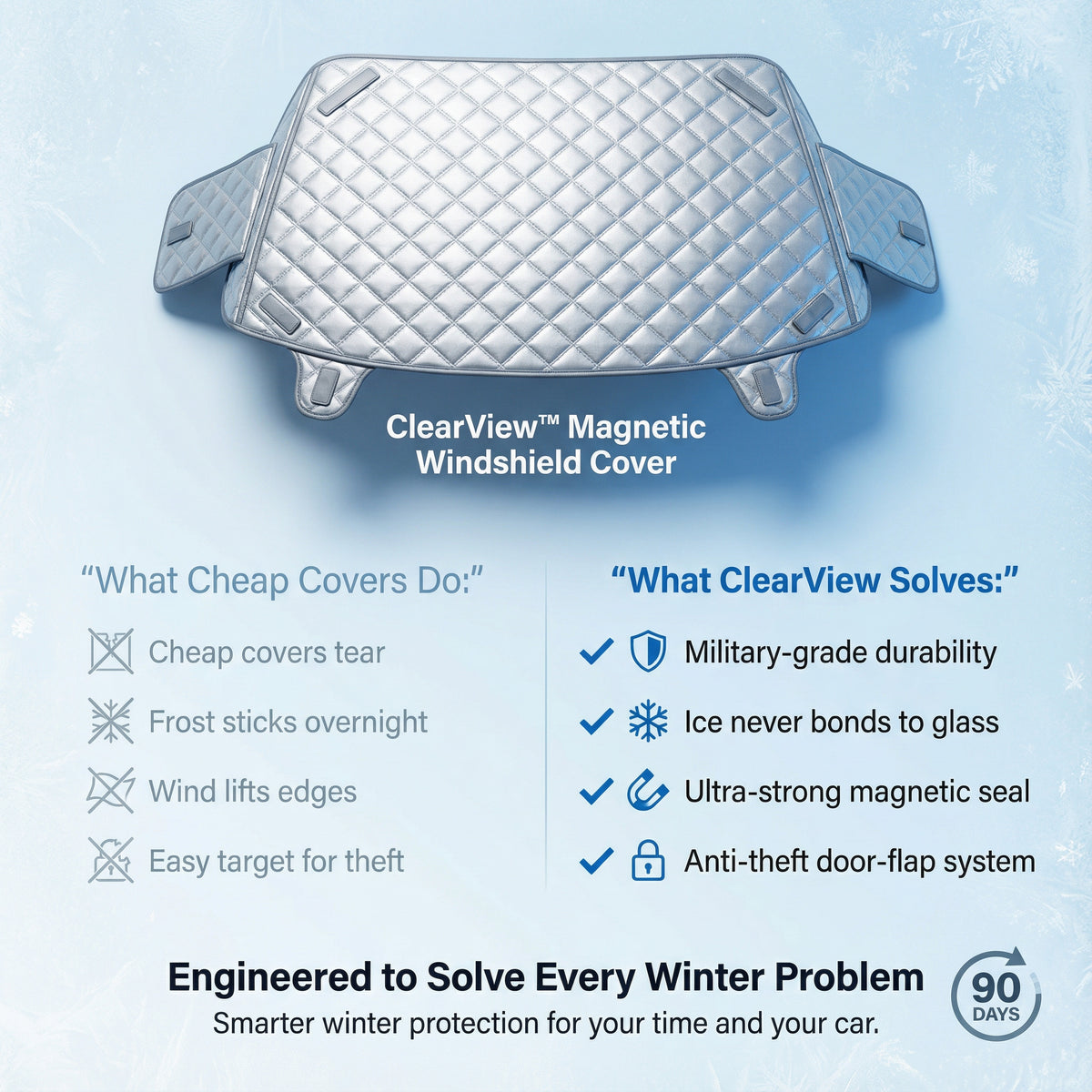 ClearView™ Premium Magnetic Windshield Cover